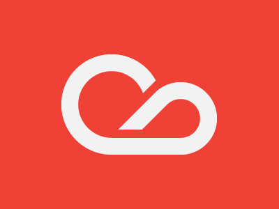 Cloud brainstorms cloud icon logo red white