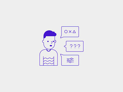 Customer painpoints blurple customers icon illustration speech bubbles