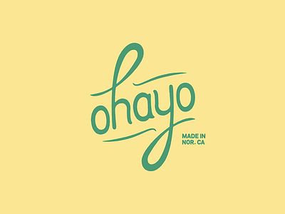 Ohayo wordmark craft handmade lettering logo surf wordmark