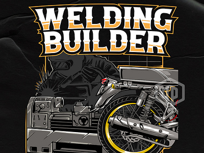 Welding Builder (Custom Design Illustrastion) artwork commissionwork customdesign illustration illustrator logo motocross outdoorsapparel outdoortshirt