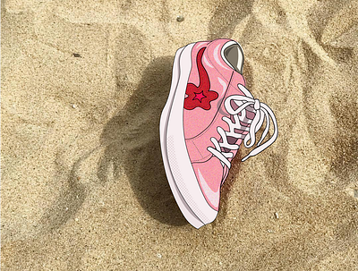 Pink Cartoon Converse adobe illustrator adobe premiere pro animation cartoon converse design illustration shoe