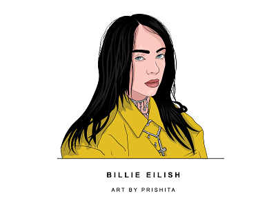 Billie Eilish adobe illustrator adobe premiere pro animation billie eilish cartoon design illustration speed art