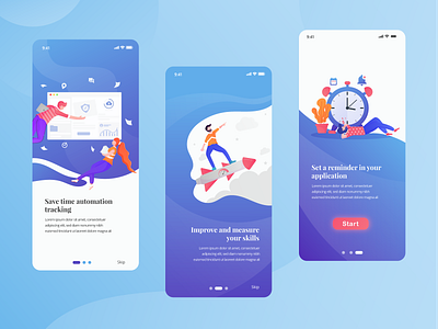 Onboarding Screen for Team Tracking App by Baguzt on Dribbble