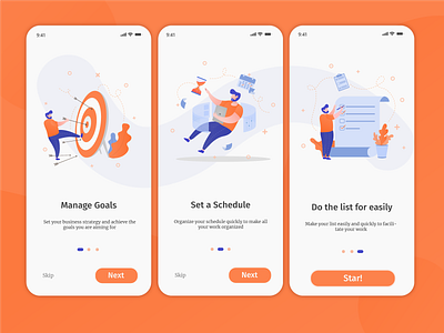 Clean UI screen for onboarding Project Management Apps