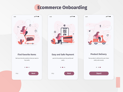 Ecommerce Onboarding Apps app app mobile apps apps design apps screen clean color design ecommerce ecommerce app ecommerce design flatdesign icons illustraion illustrations onboarding ui ui ui design uiux uiux design