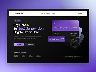 Next Generation Crypto Credit Card Landing Page