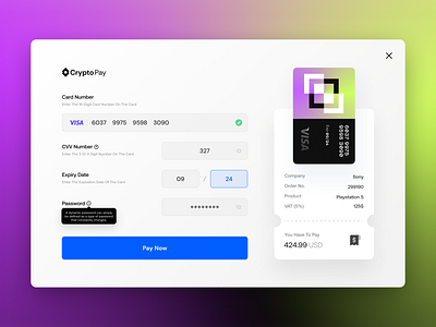 Crypto Payment Gateway checkout Page blockchain blockchaipay branding creditcard creditcardpay crypto cryptopay cryptopaymentgateway cryptosolution design gradients gradientui payment paymentgateway payments paymentsolution ui uidesign ux vector web3