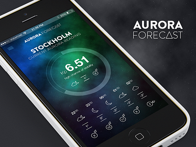 Aurora Forecast iPhone App app aurora brandongrotesque interface iphone mobile northenlights space ui ux weather