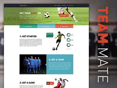 Team Mate website brochure digital fireworks football responsive sports stats ui web website