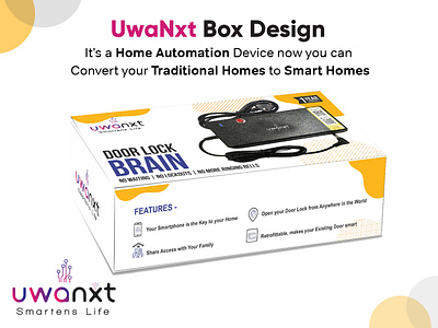 uwanxt box mockup box design box mockup branding coreldrawx7 design graphic home automation illustration logo minimal smarthome typography