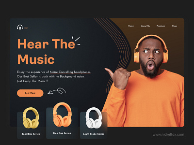 Noise Cancelling Headphone Landing Page.