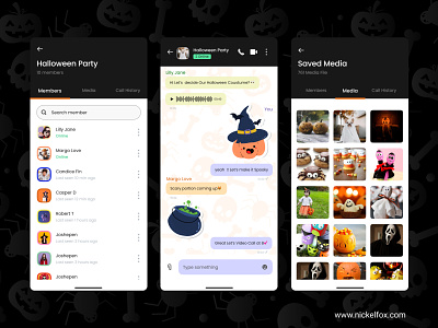 Halloween Theme Message Chat Room -Mobile Screen