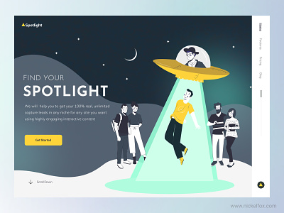 Find Your Spotlight- Landing Page branding clean color design freebie graphic design graphics identity illustration landingpage marketing page trending typography ui ux vector webdesign web design webpage website