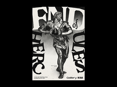 Statuettes art blackandwhite flyer metropolitan museum poster print sculpture typography