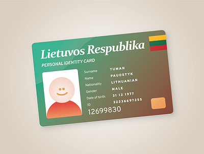 ID card card design id illustration lithuania lithuanian passport