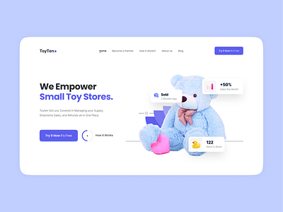 Toy Store Hero Section hero section landing page toy store ui