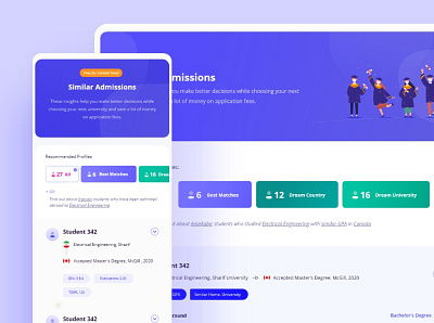 Similar Admissions | Abroadin design edtech education ui