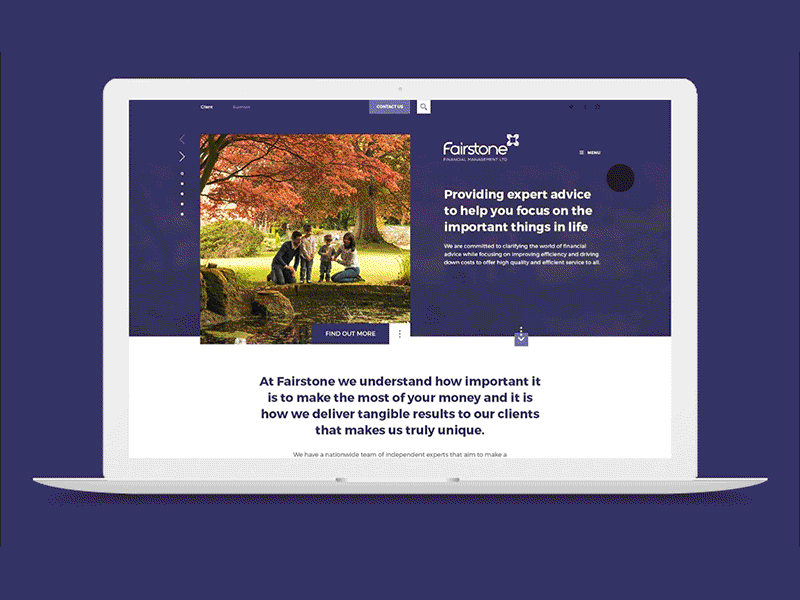 Fairstone Client Website design finance web