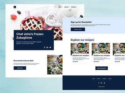 Recipes landing page minimalist design minimalistic recipe ui ux web design webdesign