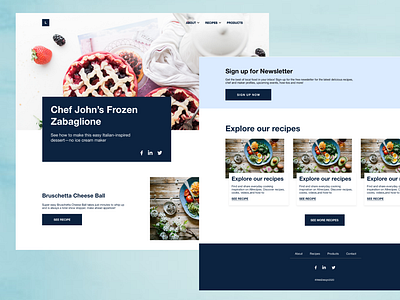 Recipes landing page