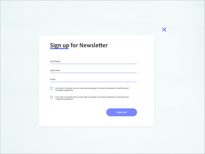 Newsletter form - modal