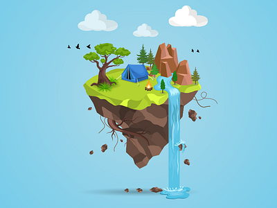 It's all good in the woods. adobe illustrator camp camping color dribble dribble shot graphic design illustration art illustrator island nature vector