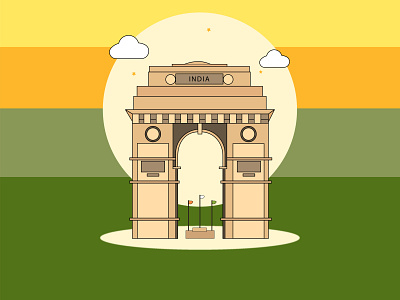 India Gate adobe adobe illustrator dribble graphic graphicdesign illustration illustrator india india gate vector vector illustration