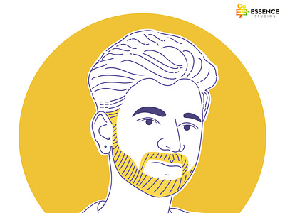 The Boy with the yellow beard. graphic design illustration ui vector