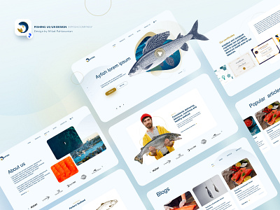 Fishing Company design farsi fish fishing homepage landingpage rtl ui ui design ui designer uiux website تجربه کاربری صفحه فرود طراحی رابط کاربری ماهیگیری