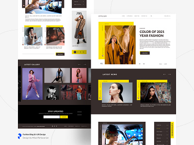 Fashion Blog blog blog design blog page design fashion fashion blog landing page stylish template ui ui design ui designer ux weblog wordpress wp themes yellow رابط کاربری طراحی وبلاگ فشن