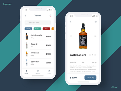 Liquorine - Liquor Ordering App adobe adobexd android app concept design flat ios liquor mobile order shopping ui