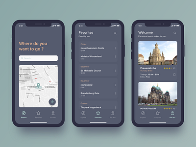 Travel App Concept adobexd app concept design ios map travel ui