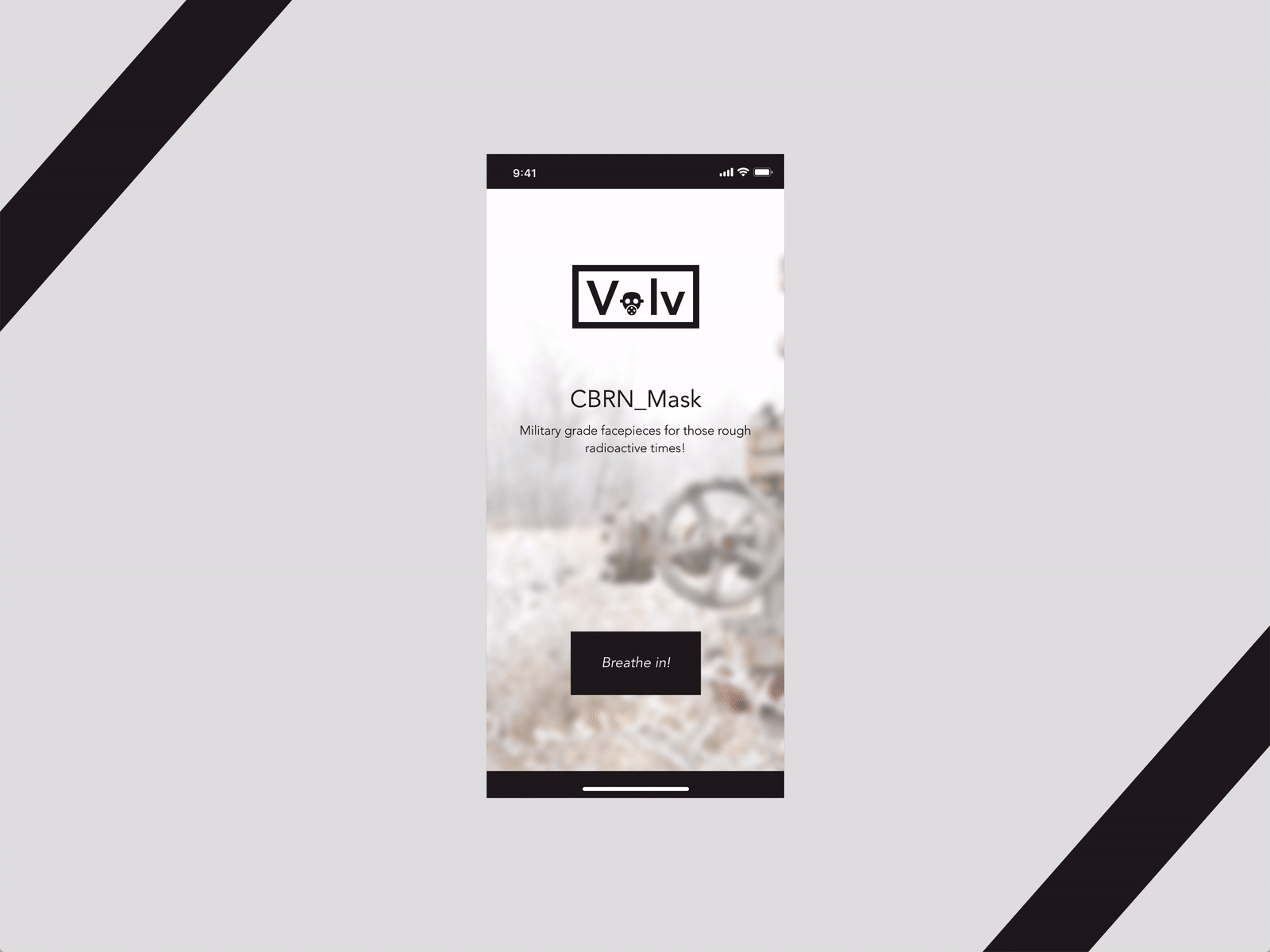 Valv CBRN masks. adobexd animated animation app concept design gif ios prototype ui