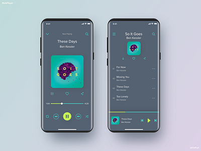 MzikPlayer adobe adobexd android app concept design flat ios music player ui user interface