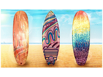 3 Surfboards Illustration art artist color colour design digital art digital illustration drawing gouache illustration illustrator painting paintings photoshop photoshop art sport surfboard surfboards surfing watercolour