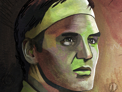 Roger Federer Portrait art artist design drawing gouache illustration illustration art illustrator painting painting portrait photoshop portrait portrait art portrait illustration portrait painting roger federer sport tennis tennis player watercolour