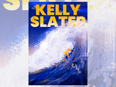 Kelly Slater Surfing Illustration