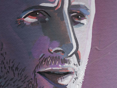 Rick Grimes Illustrated Art Print art design gouache illustration painting portrait portrait art the walking dead tv show watercolour