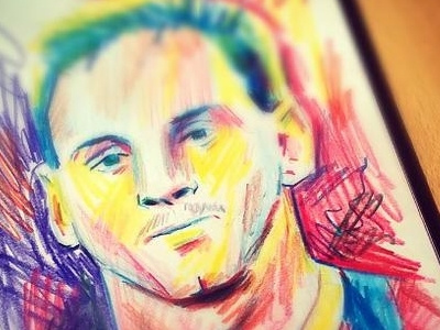 Messi Portrait Drawing art championsleague design drawing editorial figure fineart illustration messi publication sketchbook sport
