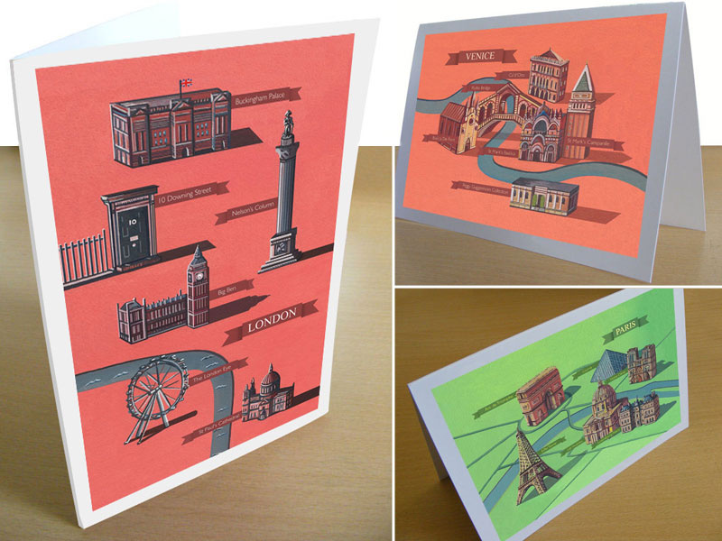 Illustrated Maps Greetings Cards architecture graphicdesign berlin illustrator photoshop digital type map design art illustration