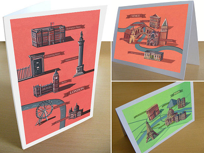 Illustrated Maps Greetings Cards