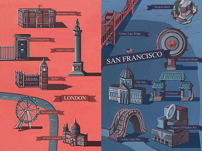London & San Francisco Map