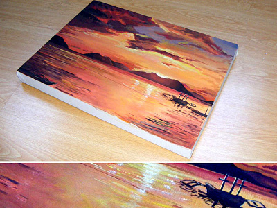 Shining Sunset Gouache Painting