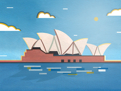 Sydney Opera House Landscape Illustration architecture art design digital gouache graphic graphicdesign illustration illustrator landscape painting vector
