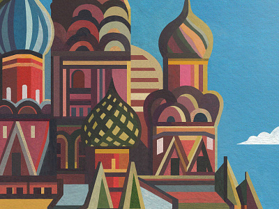 Basil Cathedral Illustration - Detail architecture art artist cityscape design drawing gouache illustration landscape painting russia watercolour
