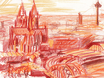 Drawing Of Cologne art artist cityscape cologne design drawing illustration landscape sketchbook sketching watercolour