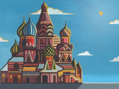 Basil Cathedral Illustration art artist design drawing gouache illustration landscape nature painting pencil photoshop watercolour