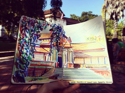 Royal Palace - Luang Prabang art artist colour design designer illustration illustrator pencil photoshop sketch sketchbook sketching