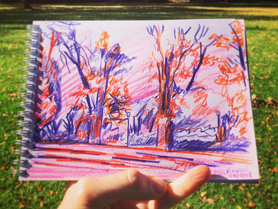 Fitzroy Gardens - Melbourne art artist colour design designer illustration illustrator pencil photoshop sketch sketchbook sketching