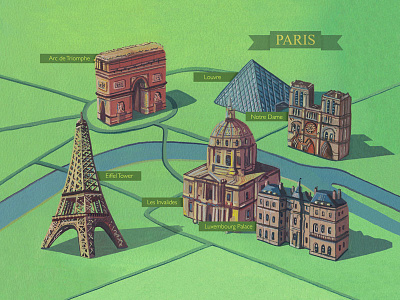 Illustrated Map of Paris